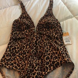 One piece leopard bathing suit- new with tags